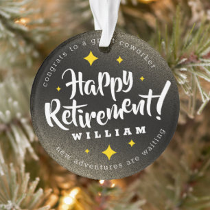 Fun Gold Glitzer Stars Rente Neue Abenteuer Ornament