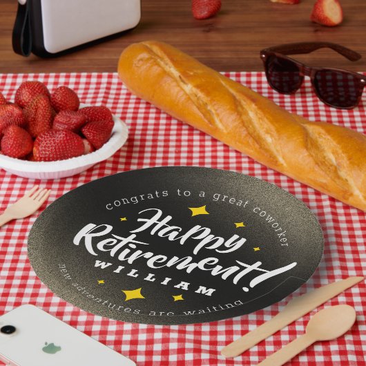 Fun Gold Glitzer Stars Rente Neue Abenteuer Pappteller (Picknick)