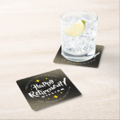 Fun Gold Glitzer Stars Rente Neue Abenteuer Rechteckiger Pappuntersetzer (Vor Ort)