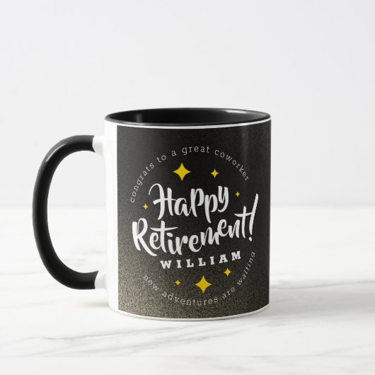 Fun Gold Glitzer Stars Rente Neue Abenteuer Tasse (Links)