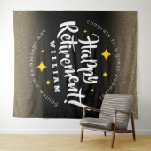 Fun Gold Glitzer Stars Rente Neue Abenteuer Wandteppich (Beispiel (Horizontal))