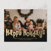 Fun Gold Happy Holidays Foto Moderne Postkarte (Vorderseite)