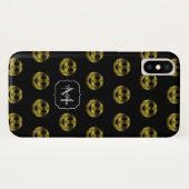 Fun Gold schwarze Smileys Polka Punkte Muster Mono Case-Mate iPhone Hülle (Rückseite (Horizontal))
