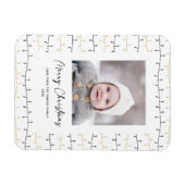 Fun Gold Schwarze Weihnachtsschmuck Einfach Weiß Magnet (Horizontal)