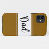 Fun Golden Brown White Racing Stripes Vater Text Case-Mate iPhone Hülle (Rückseite (Horizontal))