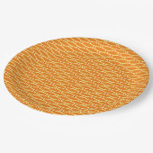 Fun Golden Orange Tiled Ovals Red Accent Pattern Pappteller (Schrägansicht)