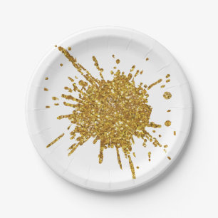 Fun goldene Funkeln Glitzer Graffiti Anstrich Trop Pappteller