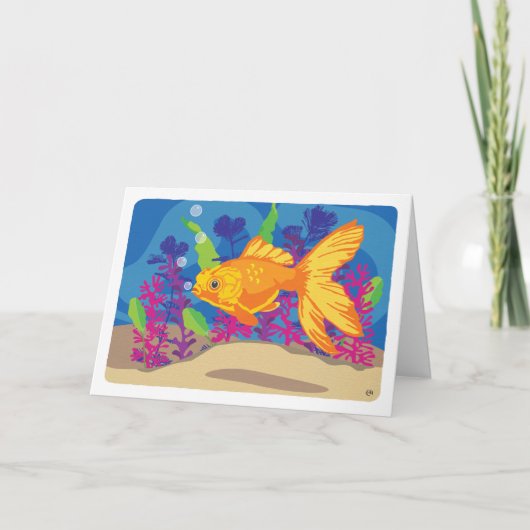 Fun Goldfish Aquarium Blank Karte (Vorderseite)