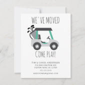 Fun Golf Cart Moving Announcement Card Einladung (Vorderseite)