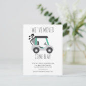 Fun Golf Cart Moving Announcement Card Einladung (Stehend Vorderseite)