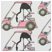 Fun Golf Cart Muster Flamingo Golf Caddy Stoff (Nahaufnahme)