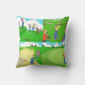 Fun Golf Cushion. Golfers Golfing Illustrationen. Kissen (Rückseite)