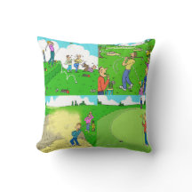 Fun Golf Cushion. Golfers Golfing Illustrationen.
