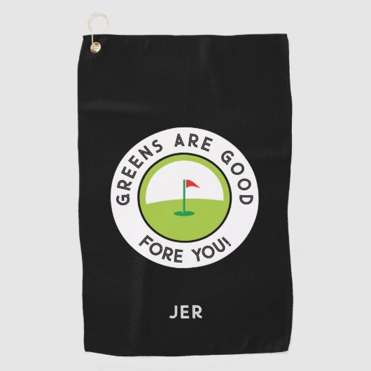 Fun Golf Grüntöne Fore Golfer Funny Spaß Custom Golfhandtuch (Vorderseite)