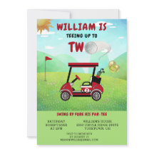 Fun Golf Red Cart Boy 2. Geburtstag Par-T-Shirt