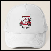 Fun Golf Typ Cart Custom Monogram Name Truckerkappe