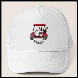 Fun Golf Typ Cart Custom Monogram Name Truckerkappe