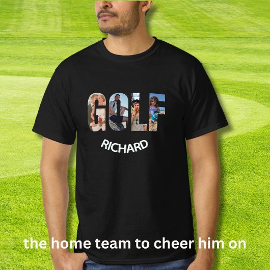Fun Golf Vier Fotos Name T-Shirt