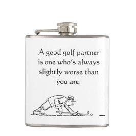 Fun Golfers Vinyl Wrapped Flask Flachmann