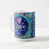 Fun Grace Whimsical Girly Blue Inspirational Kaffeetasse (Vorderseite Links)