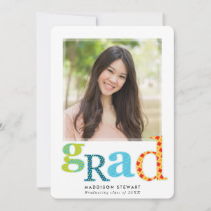 FUN GRAD chic Foto Moderne Typografie Regenbogen Einladung