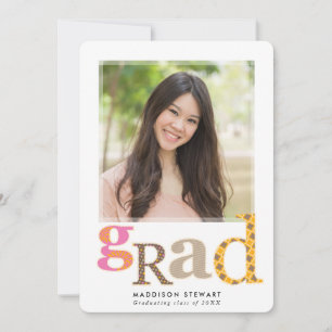 FUN GRAD chic Foto Retro-Typografie rosa braun Einladung