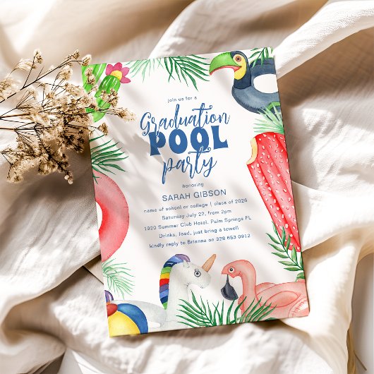 Fun Graduation Pool Party Einladung