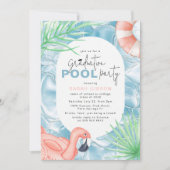 Fun Graduation Pool Party Invitation Einladung (Vorderseite)