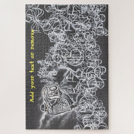 Fun graffiti-geeigneter Mann, der ein Ghettoblaste Puzzle (Vertikal)