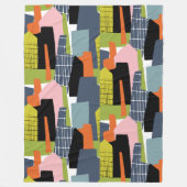 Fun Grafikhäuser abstrakt modernes Limettengrün Fleecedecke (Vorderseite)