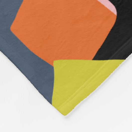 Fun Grafikhäuser abstrakt modernes Limettengrün Fleecedecke (Ecke)