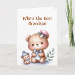 Fun Grandson Birthday Niedlich Teddy Bar Karte<br><div class="desc">Fun Grandson Birthday Niedlich Teddy Bar</div>