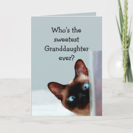Fun Grandtochter Birthday wünscht Siamese Cat Karte