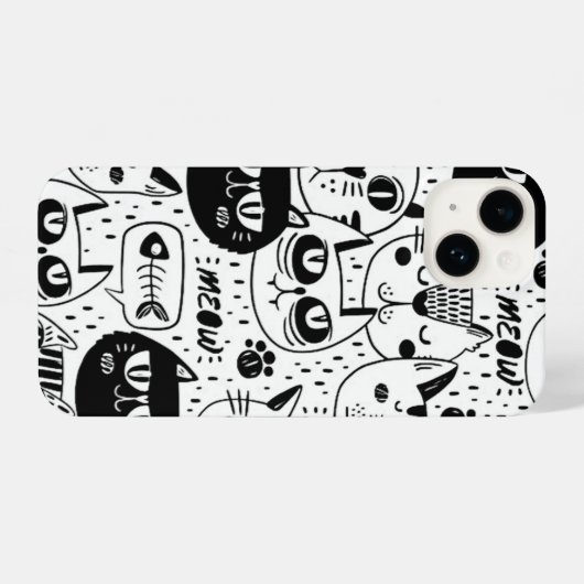 Fun Graphic Art Comic Buch Katzen Kätzchen iPhone Hülle (Rückseite (Horizontal))