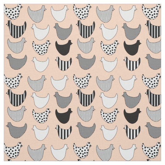 Fun Graphic Chickens Nahtloses Muster Stoff (Muster)