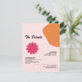 Fun Graphic Design Wedding Details Enclosure Card Begleitkarte (Stehend Vorderseite)