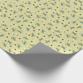 Fun Grasshopper Bug Bonanza Gelb, Grün & Rot Geschenkpapier (Ecke)
