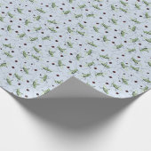 Fun Grasshopper Bug Bonanza Green Red Pastel Blue Geschenkpapier (Ecke)