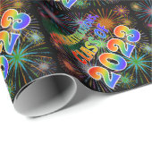 Fun "GRATULATIONS, CLASS OF 2023" (Fireworks) Geschenkpapier (Rolleneckpunkt)