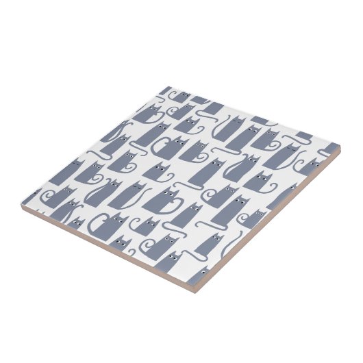 Fun Gray Cat Fliese (Seite)