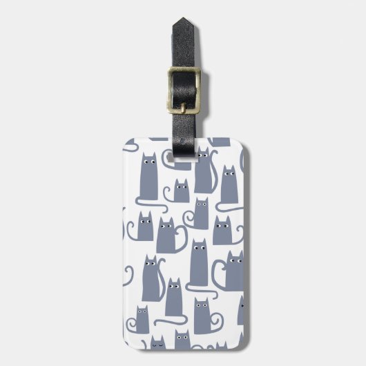 Fun Gray Cat Gepäckanhänger (Vorderseite vertikal)