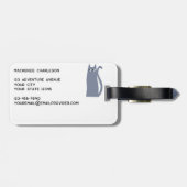 Fun Gray Cat Gepäckanhänger (Rückseite horizontal)