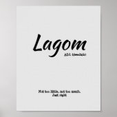 Fun Gray Swedish Lagom Definition Poster (Vorne)