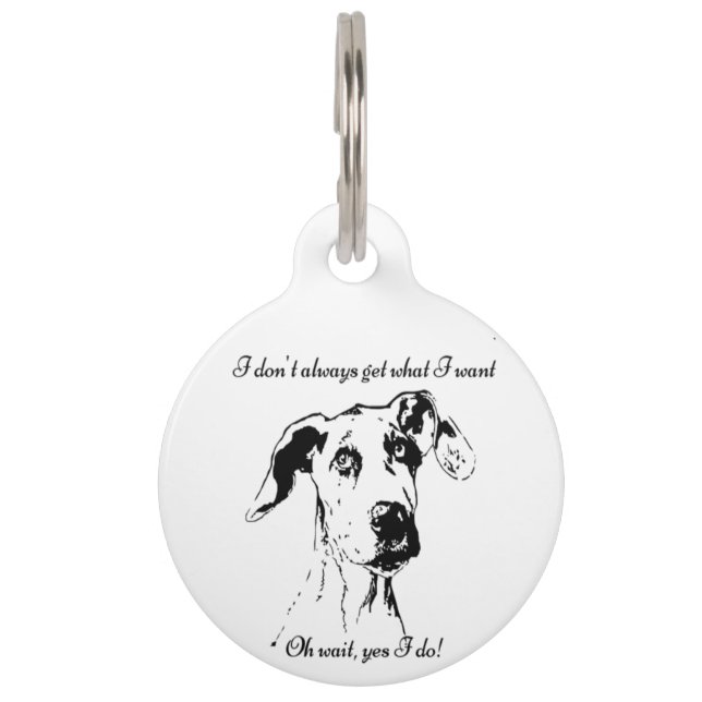 Fun Great Dane Dog Quote individuelle Name Tiernamensmarke (Vorderseite)