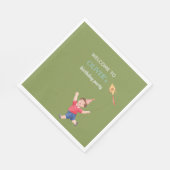 Fun Green Birthday Kids Boy Garden Picnic Serviette (Ecke)