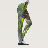 Fun Green Blätter Nature Print Leggings (Rechts)