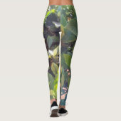 Fun Green Blätter Nature Print Leggings (Rückseite)