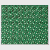 Fun Green Christmas Leopard Print Geschenkpapier (Flach)