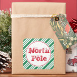 Fun Green Christmas North Pole Geschenk Aufkleber<br><div class="desc">Die niedlichen Aufkleber am Nordpol sind mit grünen Rohrstreifen dekoriert. Verwenden Sie diese festlichen Aufkleber für Weihnachten,  Geschenke,  Backen,  Handwerk,  Kinder,  Geschenke,  Geschenkverpackungen,  Geschenktaschen,  Geschenktaschen,  Pakete,  Umschläge,  etc... Das Design stammt aus der Originalkunst.</div>