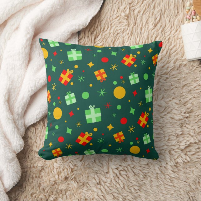 Fun Green Christmas Pattern Kissen (Decke)